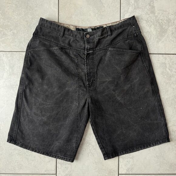 VTG 90s Marithe Francois Girbaud Denim Shorts Mens 40 Black Baggy Hip Hop Goth - Picture 3 of 9
